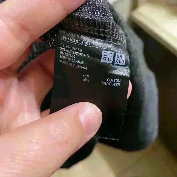 UNIQLO Gray Plaid Herringbone Fit and Flare Dress Stretch Size S 3/4 Sleeve - Picture 5 of 7